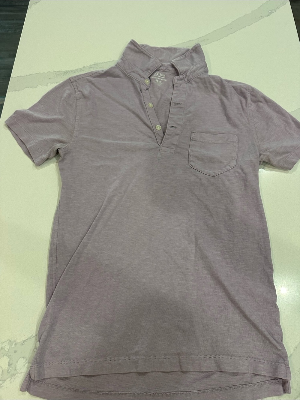 J. Crew Lavender Short-Sleeve Polo with Chest Pocket